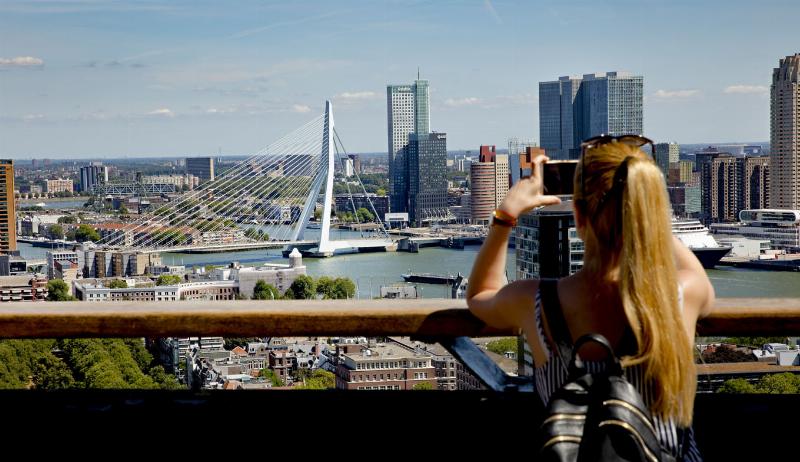 La ligne d’horizon de Rotterdam avec le Pont Érasme et son architecture moderne